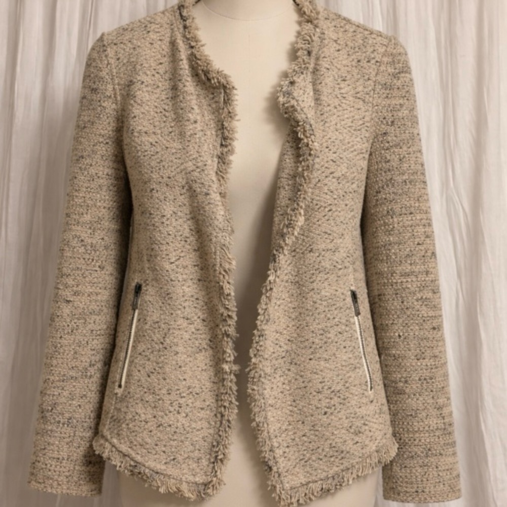 NIC+ZOE fringe mix knit blazer PP